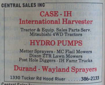 Central Sales, Inc. ~ Hood River