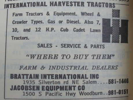 Jacobsen Equipment Company ~ Woodburn