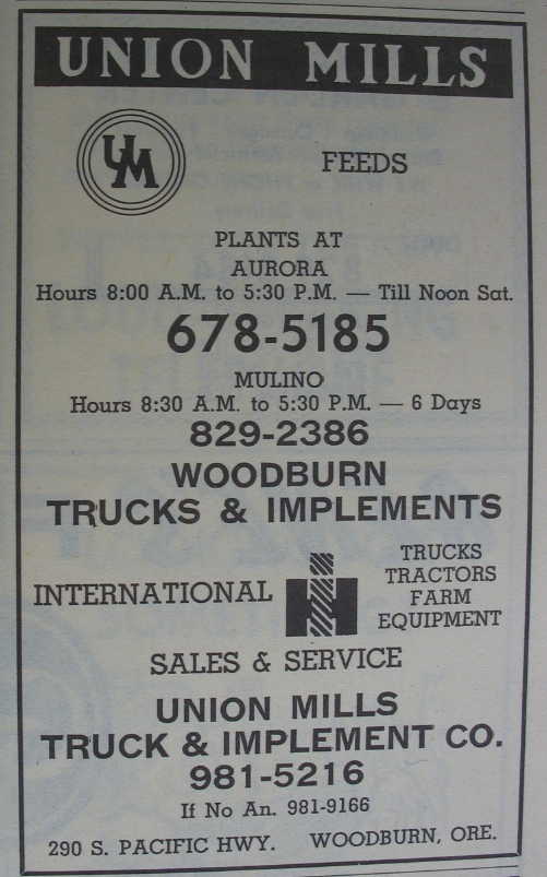 Union Mills Truck & Implement
                            Company ~ Woodburn